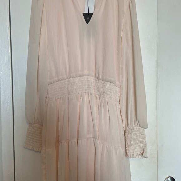 Gibsonlook x HeyNasreen Blouson Sleeve Smocked Chiffon Dress - S - Picture 3 of 4